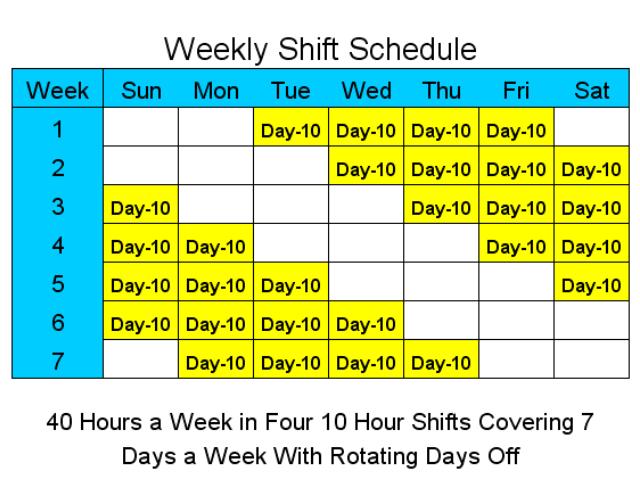 Screenshot for 10 Hour Schedules for 7 Days a Week 2